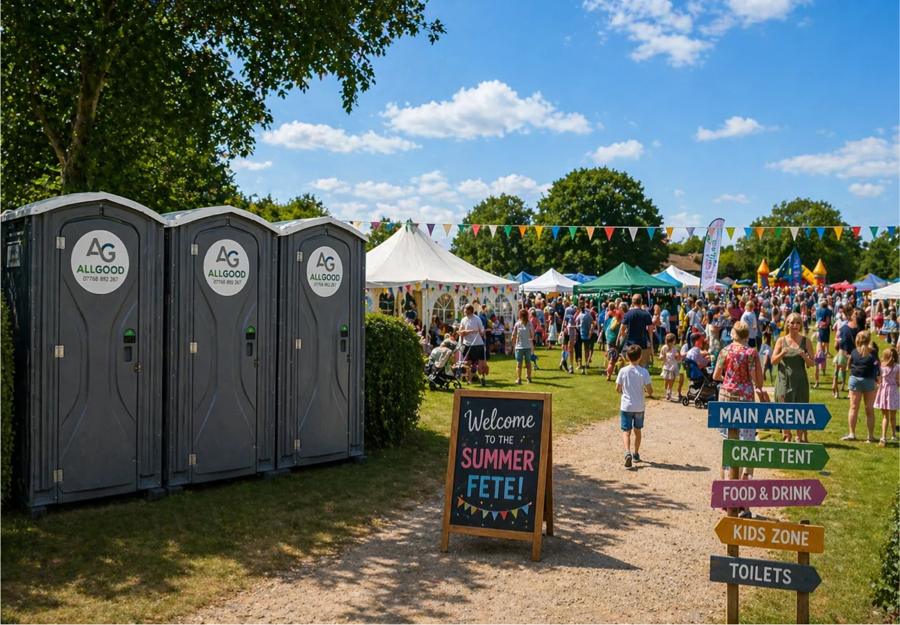 portable event toilets on hire at a local event st albans